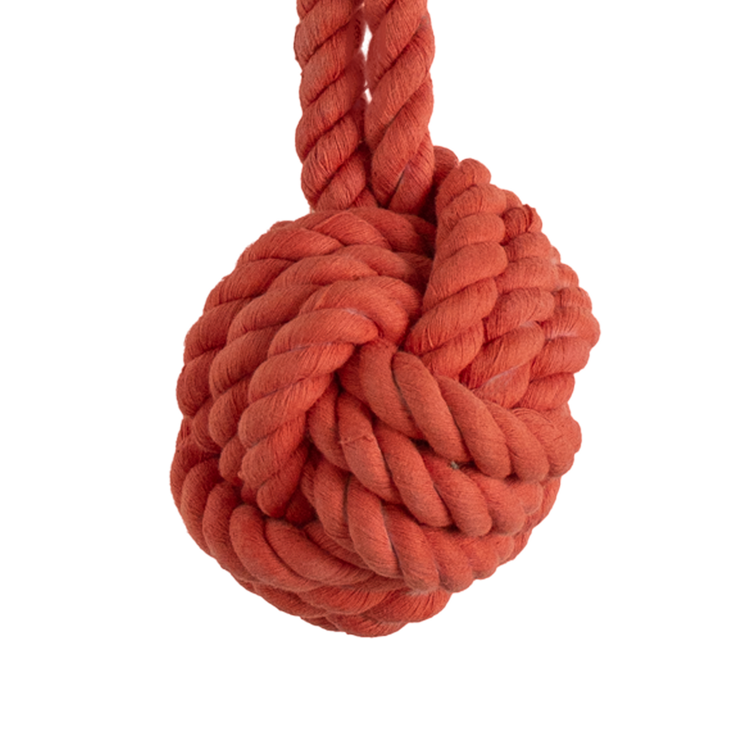 Ball And Handle Rope Toy - Coral - Dog Toys
