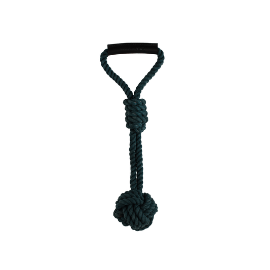 Ball And Handle Rope Toy - Teal - Dog Toys - Urbanpaws