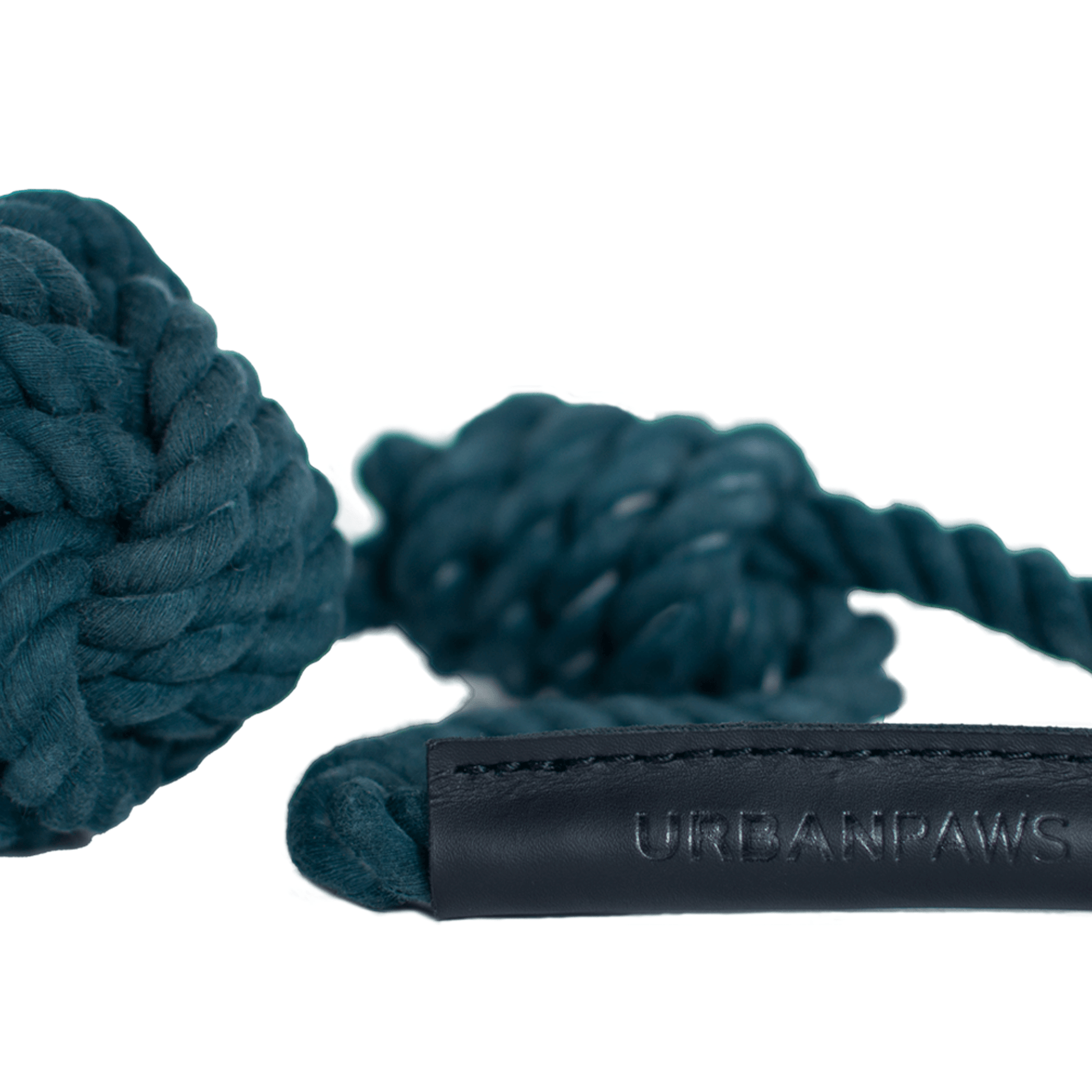 Ball And Handle Rope Toy - Teal - Dog Toys - Urbanpaws