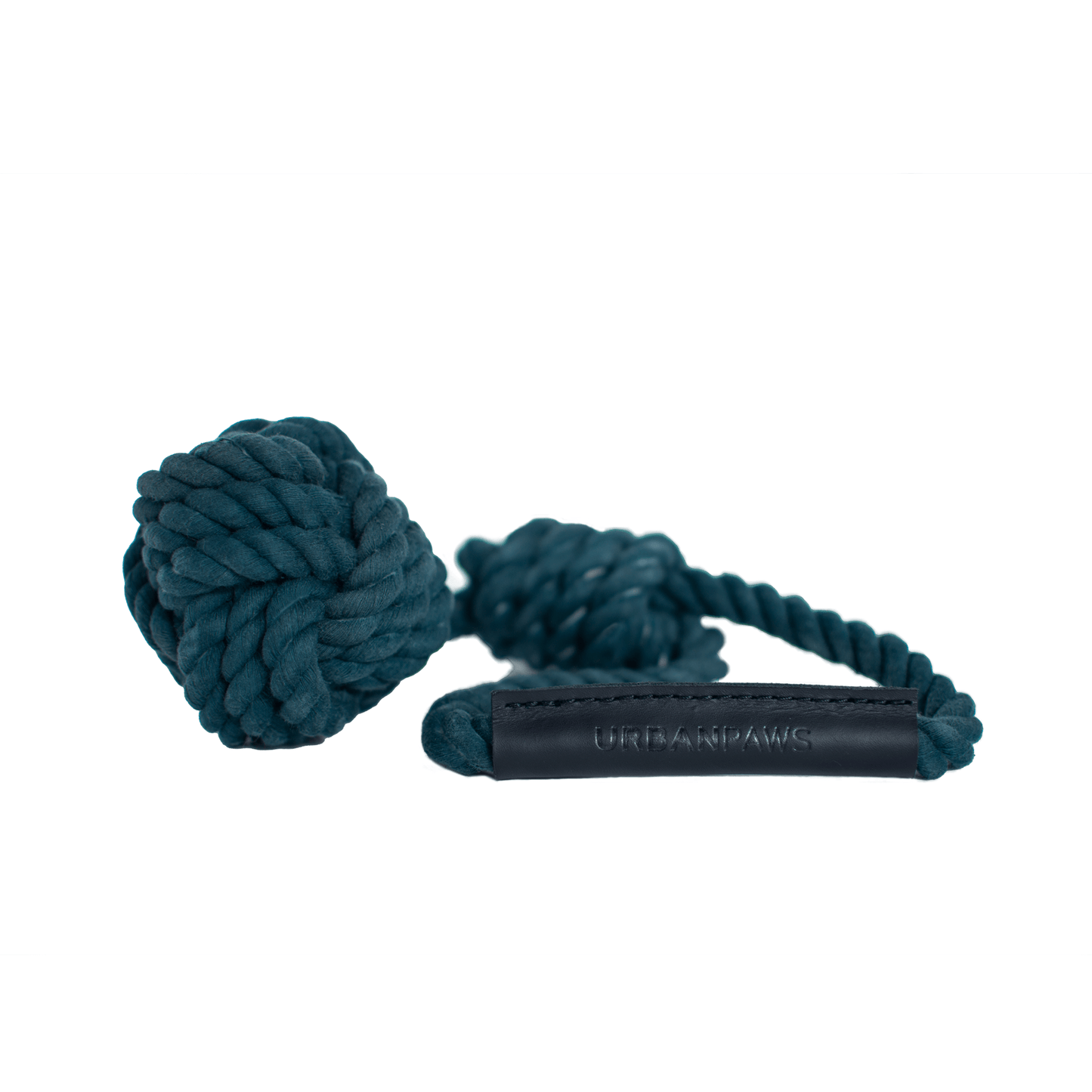 Ball And Handle Rope Toy - Teal - Dog Toys - Urbanpaws
