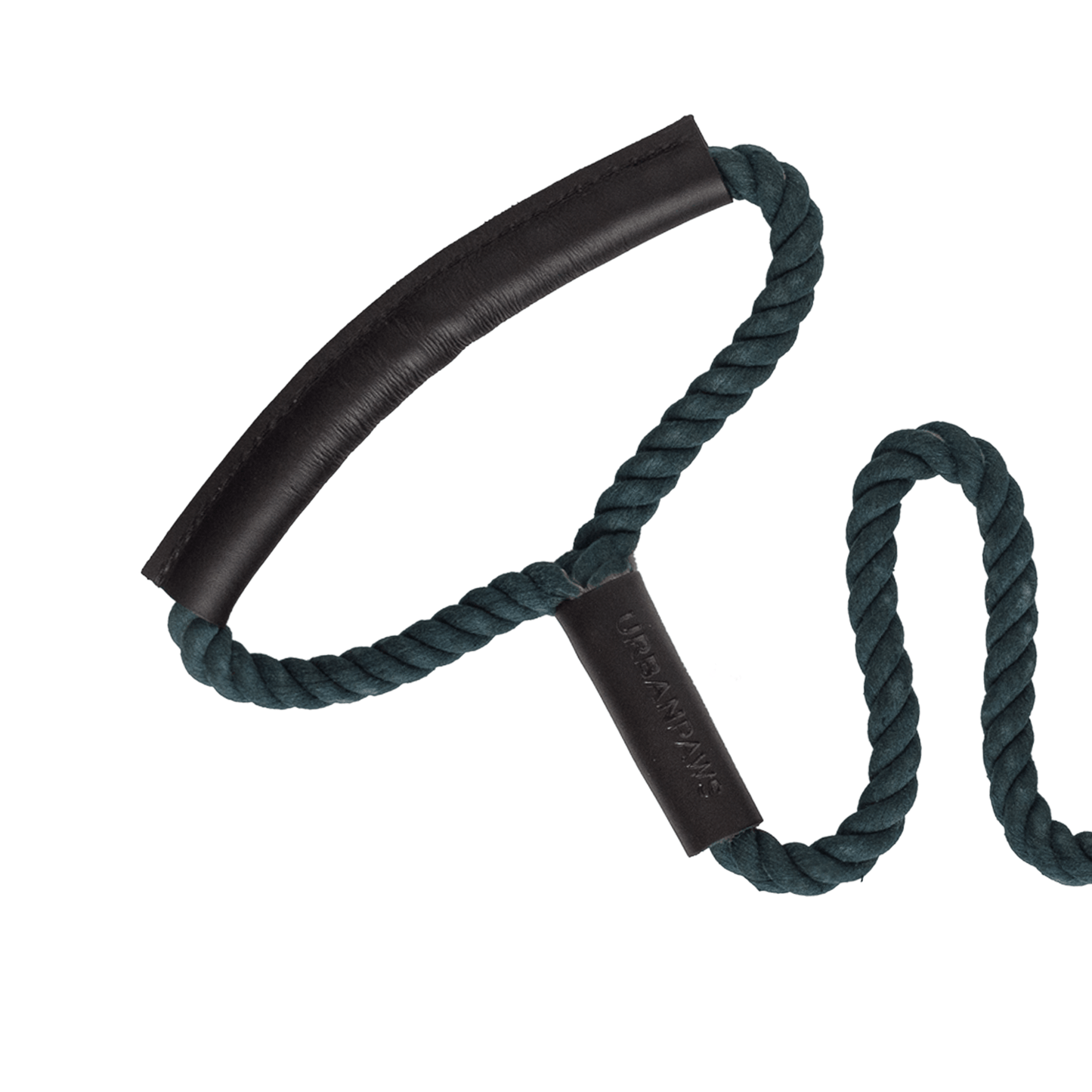 Rope And Leather Lead Teal - Leather Dog Leash - Urbanpaws