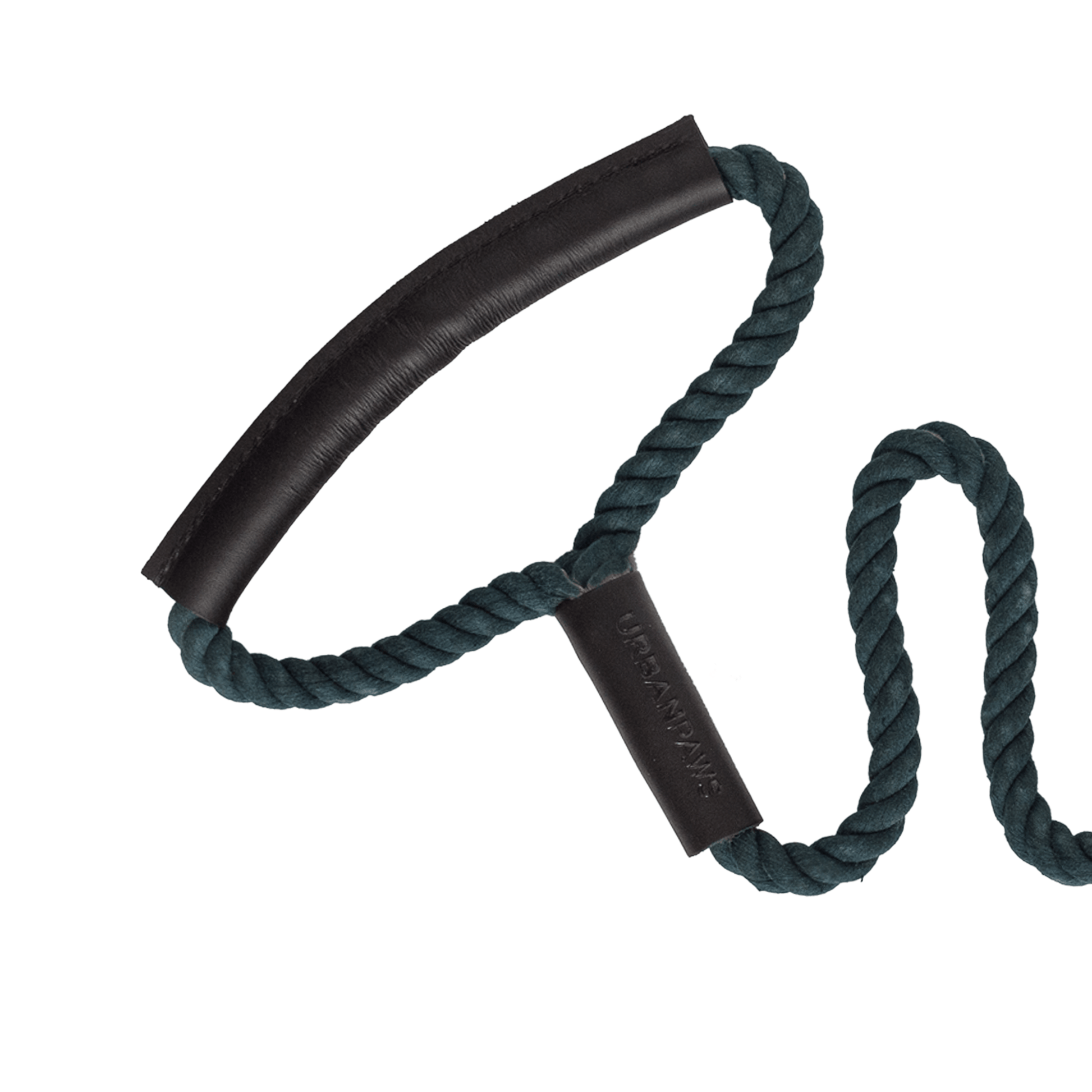 Rope And Leather Lead Teal - Leather Dog Leash - Urbanpaws